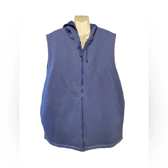 Men’s Adidas Reversible Full Zip Hooded Vest Blue - Picture 6 of 9